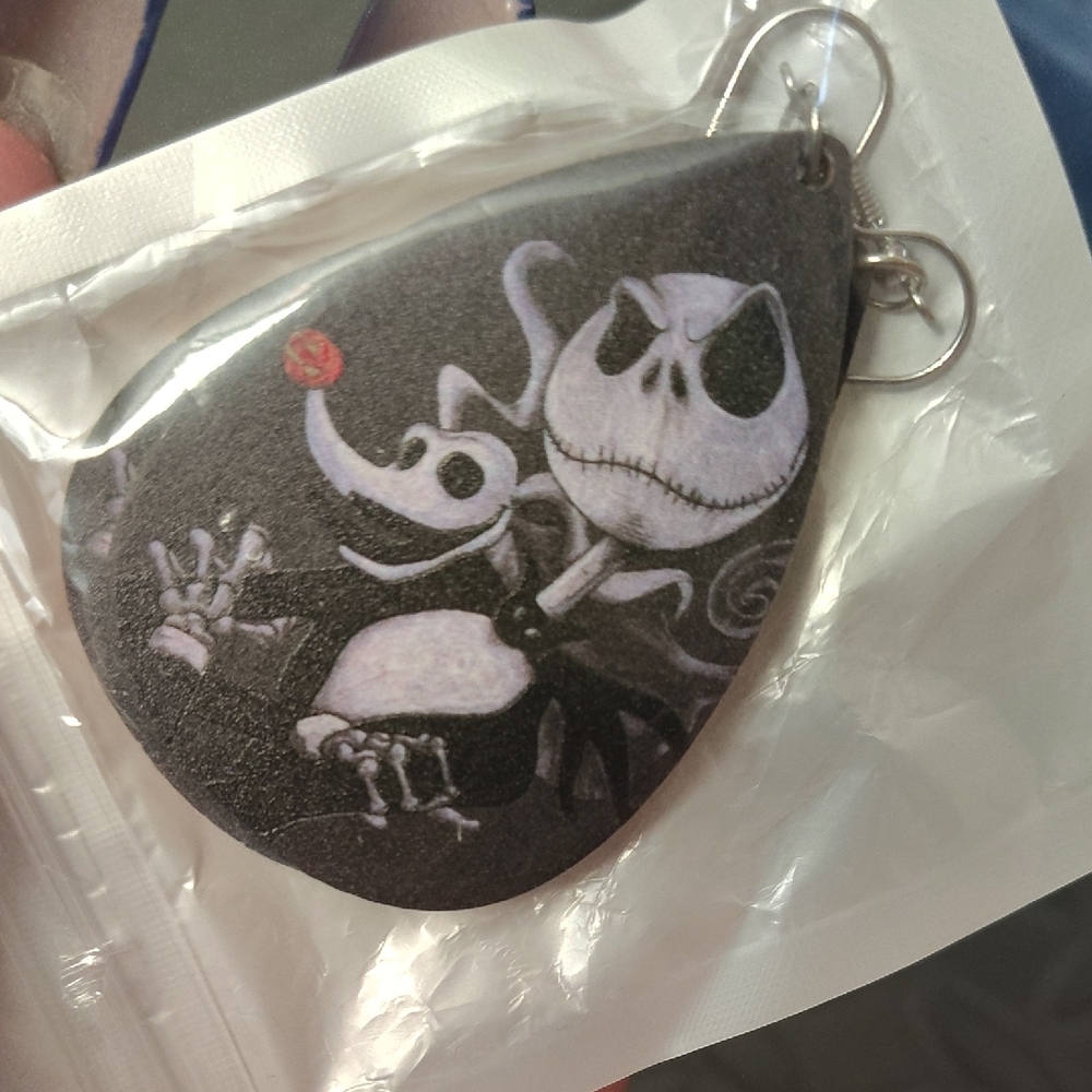 🆕 JACK SKELLINGTON WOOD EARRINGS